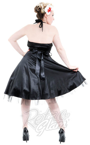 Hearts and Roses Occasion Halter Dress in Black back Hearts and Roses Occasion Halter Dress in Black back