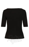 Hell Bunny Philippa Top in Black detail back Hell Bunny Philippa Top in Black detail back