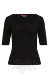 Hell Bunny Philippa Top in Black detail Hell Bunny Philippa Top in Black detail