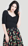 Hell Bunny Philippa Top in Black ruched Hell Bunny Philippa Top in Black ruched