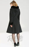 Hell Bunny Amaya Coat in Black back Hell Bunny Amaya Coat in Black back