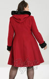Hell Bunny Amaya Coat in Burgundy plus sized back Hell Bunny Amaya Coat in Burgundy plus sized back