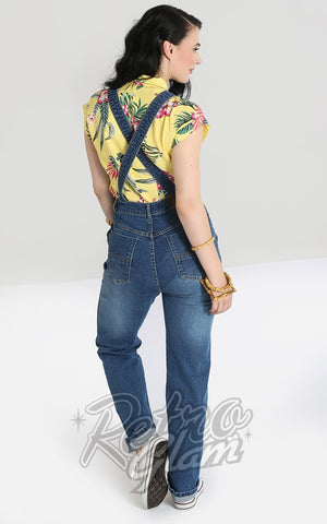 Hell Bunny Betty Lou Medium Blue Denim Dungarees rockabilly Hell Bunny Betty Lou Medium Blue Denim Dungarees rockabilly