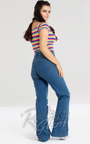 Hell Bunny Birkin Medium Blue Denim Jeans back Hell Bunny Birkin Medium Blue Denim Jeans back