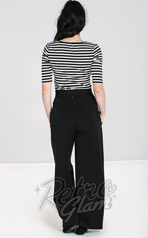 Hell Bunny Carlie Swing Trousers in Black back Hell Bunny Carlie Swing Trousers in Black back