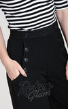 Hell Bunny Carlie Swing Trousers in Black detail Hell Bunny Carlie Swing Trousers in Black detail