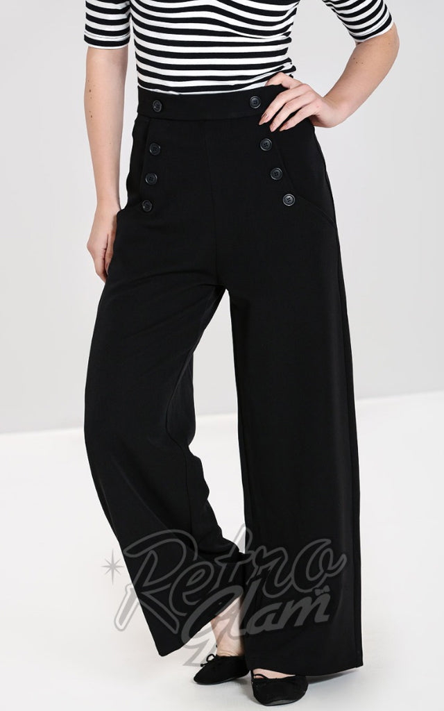 Hell Bunny Carlie Swing Trousers in Black