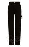 Hell Bunny Carpenter Black Denim Jeans detail Hell Bunny Carpenter Black Denim Jeans detail