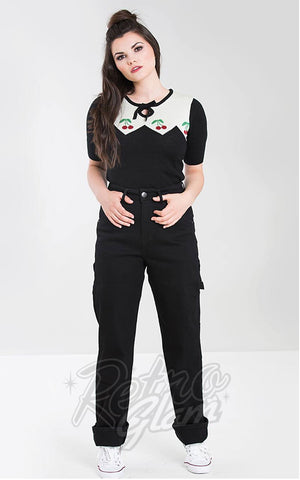 Hell Bunny Carpenter Black Denim Jeans Hell Bunny Carpenter Black Denim Jeans