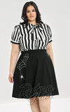 Hell Bunny Juno Tie Blouse in Black & White Stripe curvy Hell Bunny Juno Tie Blouse in Black & White Stripe curvy