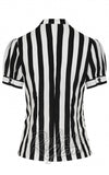 Hell Bunny Juno Tie Blouse in Black & White Stripe detail back Hell Bunny Juno Tie Blouse in Black & White Stripe detail back