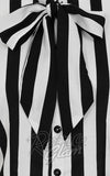 Hell Bunny Juno Tie Blouse in Black & White Stripe beetlejuice Hell Bunny Juno Tie Blouse in Black & White Stripe beetlejuice