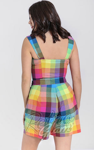 Hell Bunny Rainbow Gingham Lucia Shorts back Hell Bunny Rainbow Gingham Lucia Shorts back