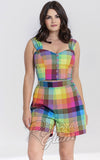 Hell Bunny Rainbow Gingham Lucia Shorts set