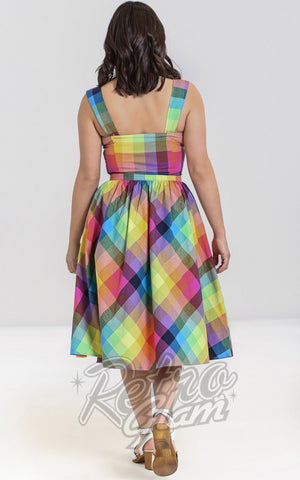 Hell Bunny Rainbow Gingham Lucia 50's Skirt back