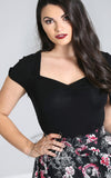 Hell Bunny Mia Top in Black detail Hell Bunny Mia Top in Black detail