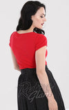 Hell Bunny Mia Top in Red pinup back Hell Bunny Mia Top in Red pinup back