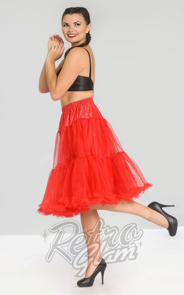 Hell Bunny Red Polly 2 Tier Long Petticoat (Crinoline) Hell Bunny Red Polly 2 Tier Long Petticoat (Crinoline)