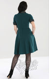 Hell Bunny Tiddlywinks Mid Dress in Green back Hell Bunny Tiddlywinks Mid Dress in Green back