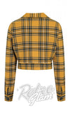 Hell Bunny Wither Jacket in Yellow Plaid detail back Hell Bunny Wither Jacket in Yellow Plaid detail back