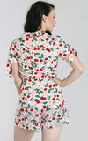 Hell Bunny Simona Playsuit in White Cherry Print back Hell Bunny Simona Playsuit in White Cherry Print back