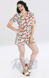 Hell Bunny Simona Playsuit in White Cherry Print Hell Bunny Simona Playsuit in White Cherry Print