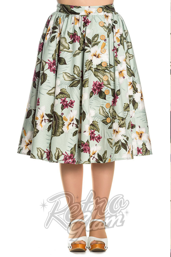 Hell Bunny Tahiti 50s Skirt in Mint - L left only Hell Bunny Tahiti 50s Skirt in Mint - L left only