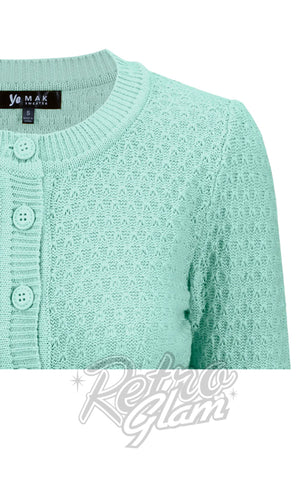 Mak Textured Cardigan in Aqua