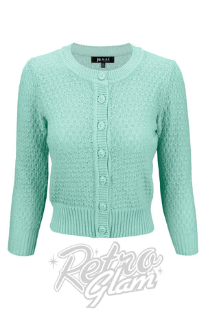 Mak Textured Cardigan in Aqua