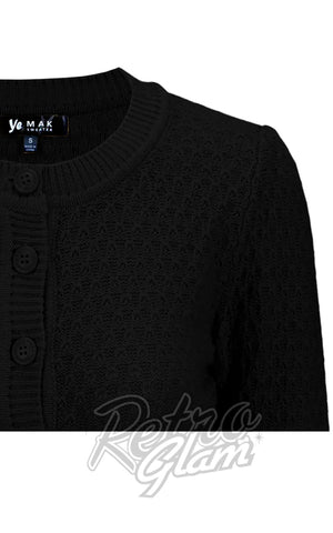 Mak Textured Cardigan in Black detail