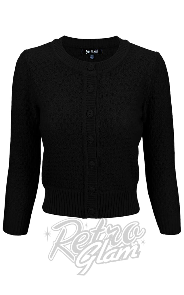 Mak Textured Cardigan in Black Mak Textured Cardigan in Black