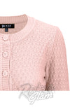 Mak Textured Cardigan in Blush Pink detail Mak Textured Cardigan in Blush Pink detail