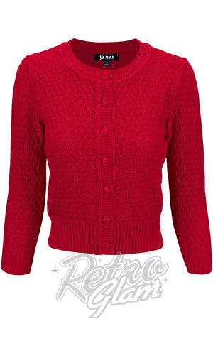 Mak Textured Cardigan in Red Mak Textured Cardigan in Red