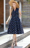Miss Lulo Jani Dress in Black Planets Print Miss Lulo Jani Dress in Black Planets Print