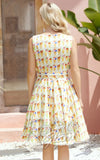 Miss Lulo Ruby Dress In Ice Cream Print back Miss Lulo Ruby Dress In Ice Cream Print back