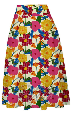 Miss Lulo Ava Floral Swing Skirt back Miss Lulo Ava Floral Swing Skirt back