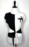 The Oblong Box MCM Scaredy Cat Top in White & Black gothic The Oblong Box MCM Scaredy Cat Top in White & Black gothic