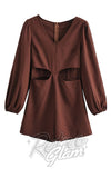 Rebel Love Rhiannon Brown Cut Out Romper detail Rebel Love Rhiannon Brown Cut Out Romper detail