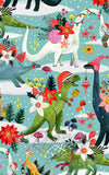 Retrolicious Skater Dress in Festive Dinos Print fabric Retrolicious Skater Dress in Festive Dinos Print fabric