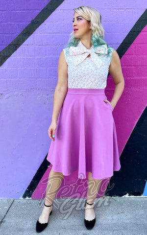 Retrolicious Bow Top in Rainbow Print 50s Retrolicious Bow Top in Rainbow Print 50s