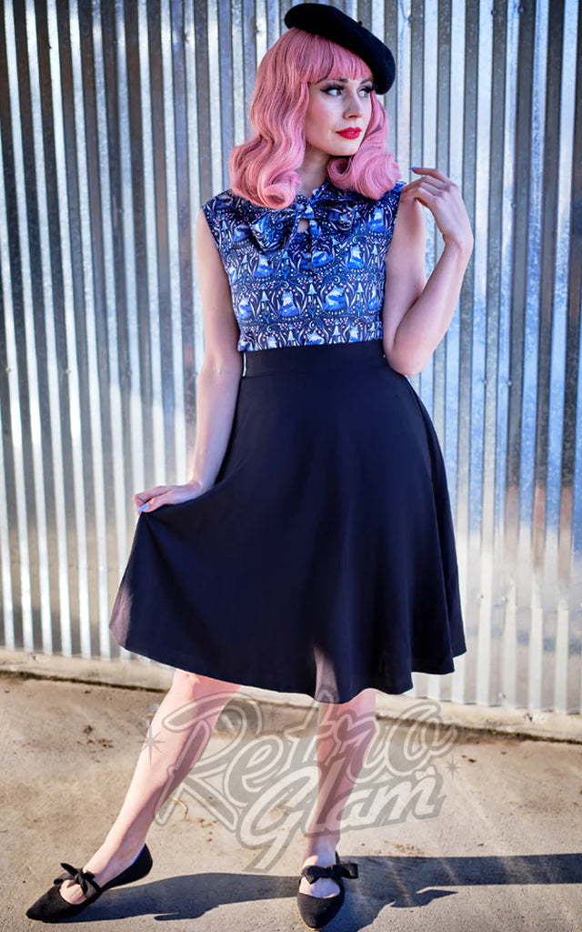 Retrolicious Charlotte Skirt in Black - M & 3XL left Retrolicious Charlotte Skirt in Black - M & 3XL left