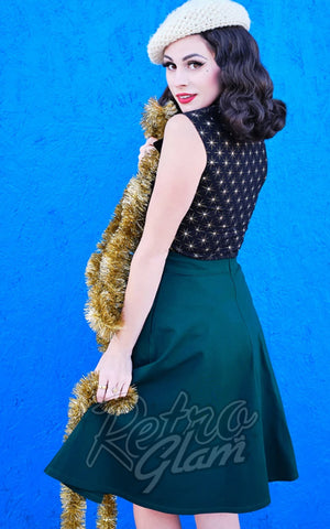 Retrolicious Charlotte Skirt in Green pinup back Retrolicious Charlotte Skirt in Green pinup back