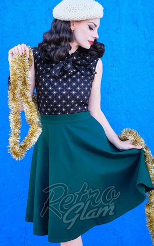 Retrolicious Charlotte Skirt in Green pinup Retrolicious Charlotte Skirt in Green pinup