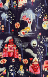 Retrolicious Fit & Flare Dress in Alice Print fabric Retrolicious Fit & Flare Dress in Alice Print fabric