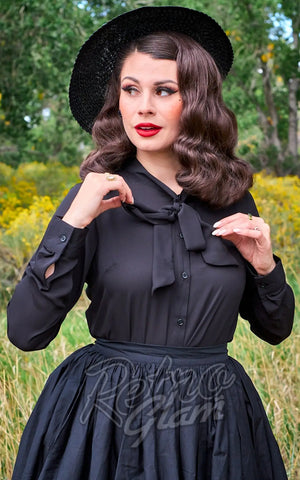 Retrolicious Helen Retro Blouse in Black Retrolicious Helen Retro Blouse in Black