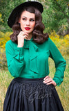 Retrolicious Helen Retro Blouse in Green Retrolicious Helen Retro Blouse in Green