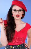 Retrolicious Isabel Top in Red rockabilly Retrolicious Isabel Top in Red rockabilly