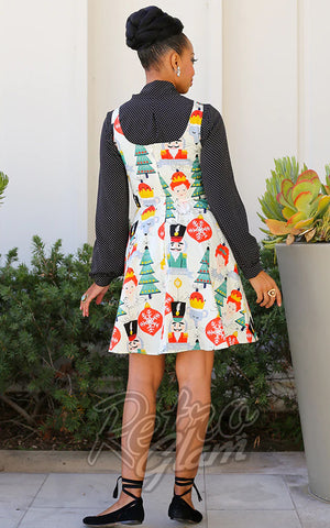 Retrolicious Skater Dress in Nutcracker Print back Retrolicious Skater Dress in Nutcracker Print back