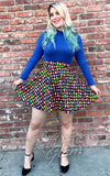 Retrolicious Skater Skirt in That's My Jam Print Model Retrolicious Skater Skirt in That's My Jam Print Model