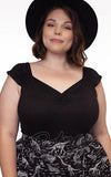 Retrolicious Isabel Top in Black curvy Retrolicious Isabel Top in Black curvy